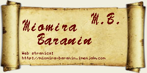 Miomira Baranin vizit kartica